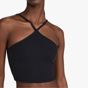 ALO Yoga Black Goddess Ribbed Crop Top